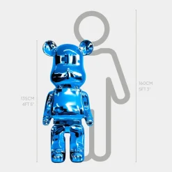 Floor Standing|Animals^Statues & Sculptures Aero Bear 135cm Blue Resin Indoor Sculpture