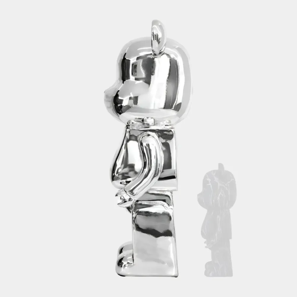 Floor Standing|Animals^Statues & Sculptures Aero Bear 135cm Chrome Resin Indoor Sculpture