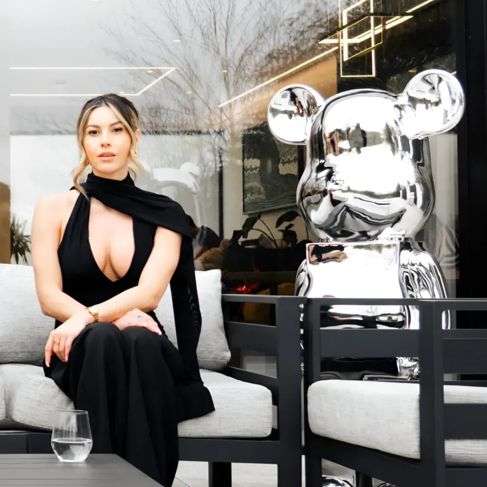 Floor Standing|Animals^Statues & Sculptures Aero Bear 135cm Chrome Resin Indoor Sculpture