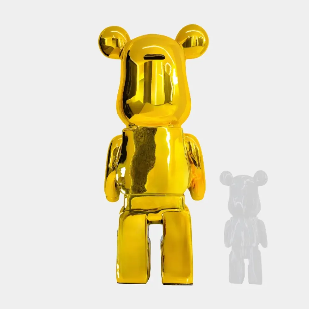 Floor Standing|Animals^Statues & Sculptures Aero Bear 135cm Gold Resin Indoor Sculpture
