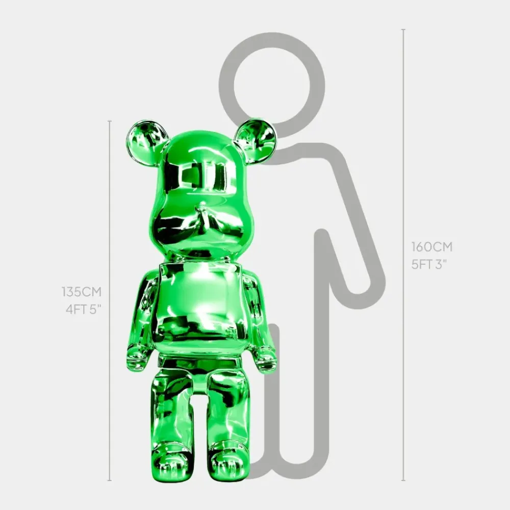 Floor Standing|Animals^Statues & Sculptures Aero Bear 135cm Green Resin Indoor Sculpture