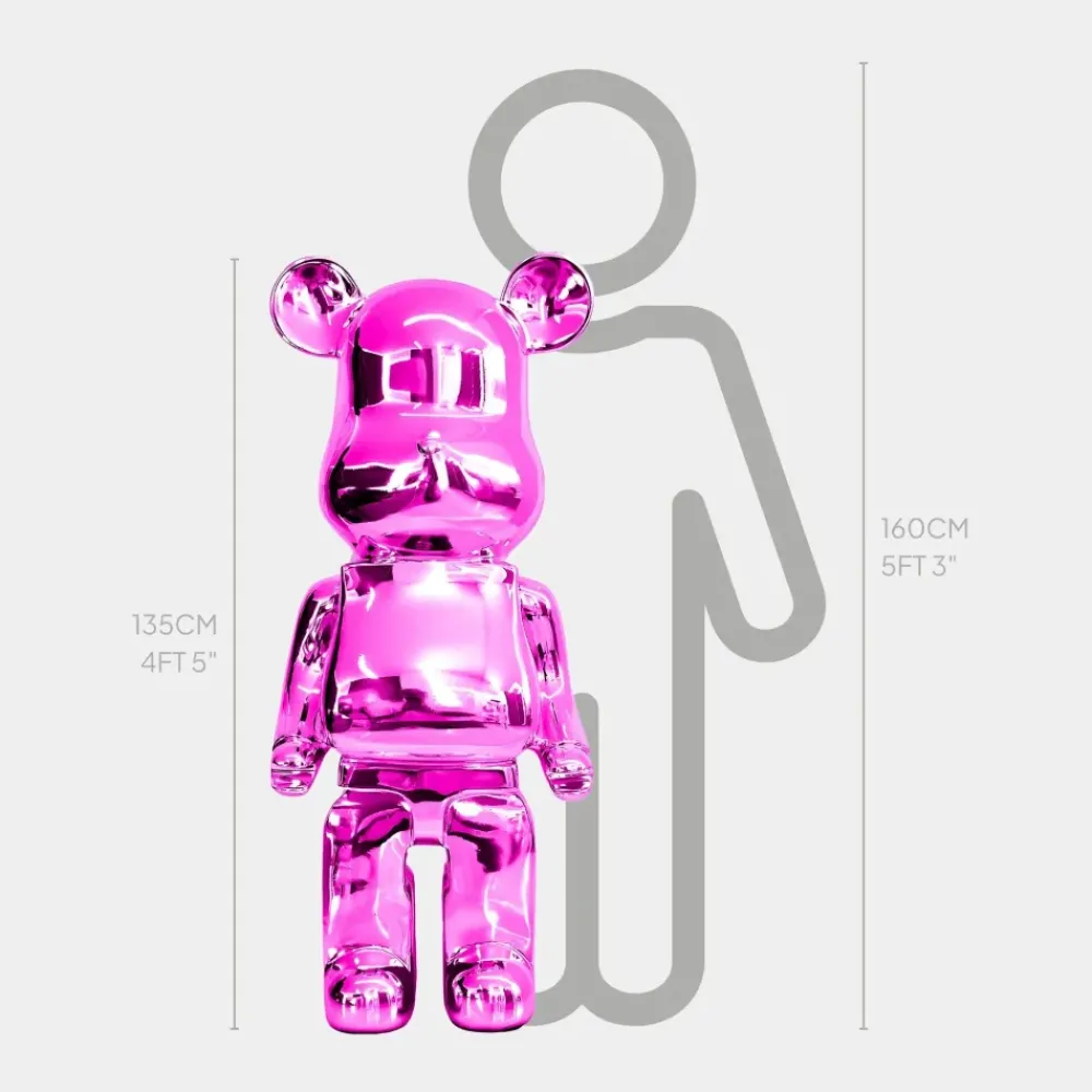 Floor Standing|Animals^Statues & Sculptures Aero Bear 135cm Pink Resin Indoor Sculpture