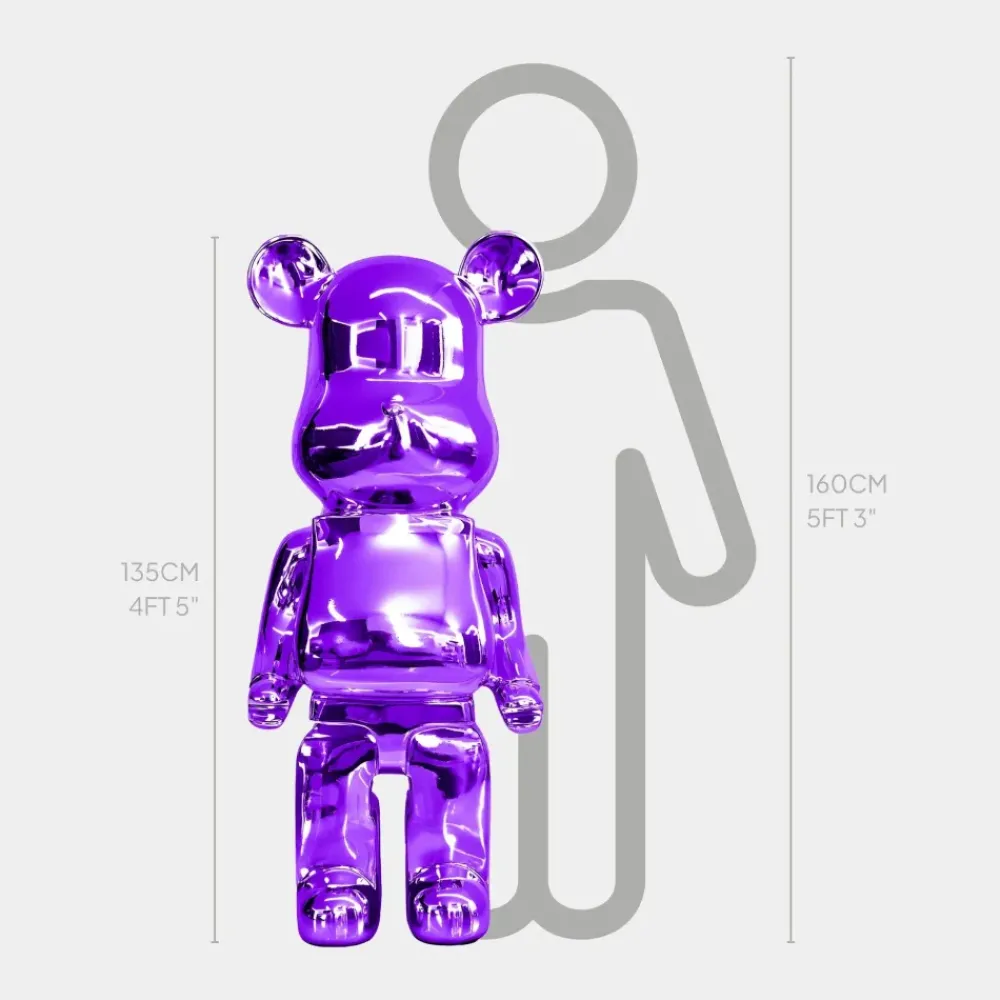 Floor Standing|Animals^Statues & Sculptures Aero Bear 135cm Purple Resin Indoor Sculpture