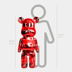 Floor Standing|Animals^Statues & Sculptures Aero Bear 135cm Red Resin Indoor Sculpture