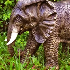 Wildlife^Statues & Sculptures African Elephant 42cm Bronze Marble Resin Garden Ornament