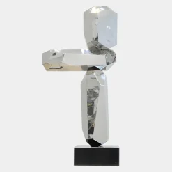 Table Top|Floor Standing^Statues & Sculptures Astrolith 90cm Silver Metal Indoor Sculpture v1