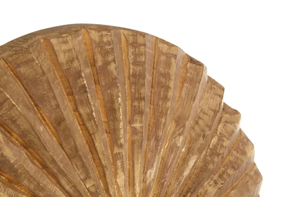 Table Top|Abstract^Statues & Sculptures Aurora Disc 48cm Gold Wood Indoor Sculpture