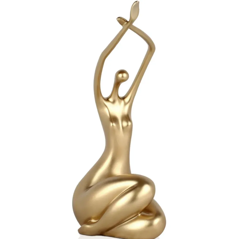 Table Top|Figurative^Statues & Sculptures Awakened Grace 32cm Gold Resin Indoor Sculpture