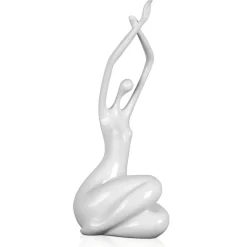 Figurative|Table Top^Statues & Sculptures Awakened Grace 32cm White Resin Indoor Sculpture