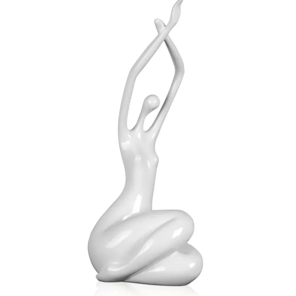 Figurative|Table Top^Statues & Sculptures Awakened Grace 32cm White Resin Indoor Sculpture