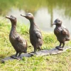 Ducks^Statues & Sculptures Baby Ducklings Bronze Metal Garden Ornaments