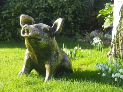 Farm^Statues & Sculptures Baby Piglet Bronze Metal Garden Ornament