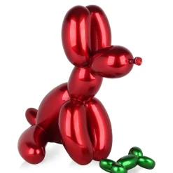 Table Top|Floor Standing^Statues & Sculptures Balloon Dog & Bone 46cm Red Resin Indoor Sculpture