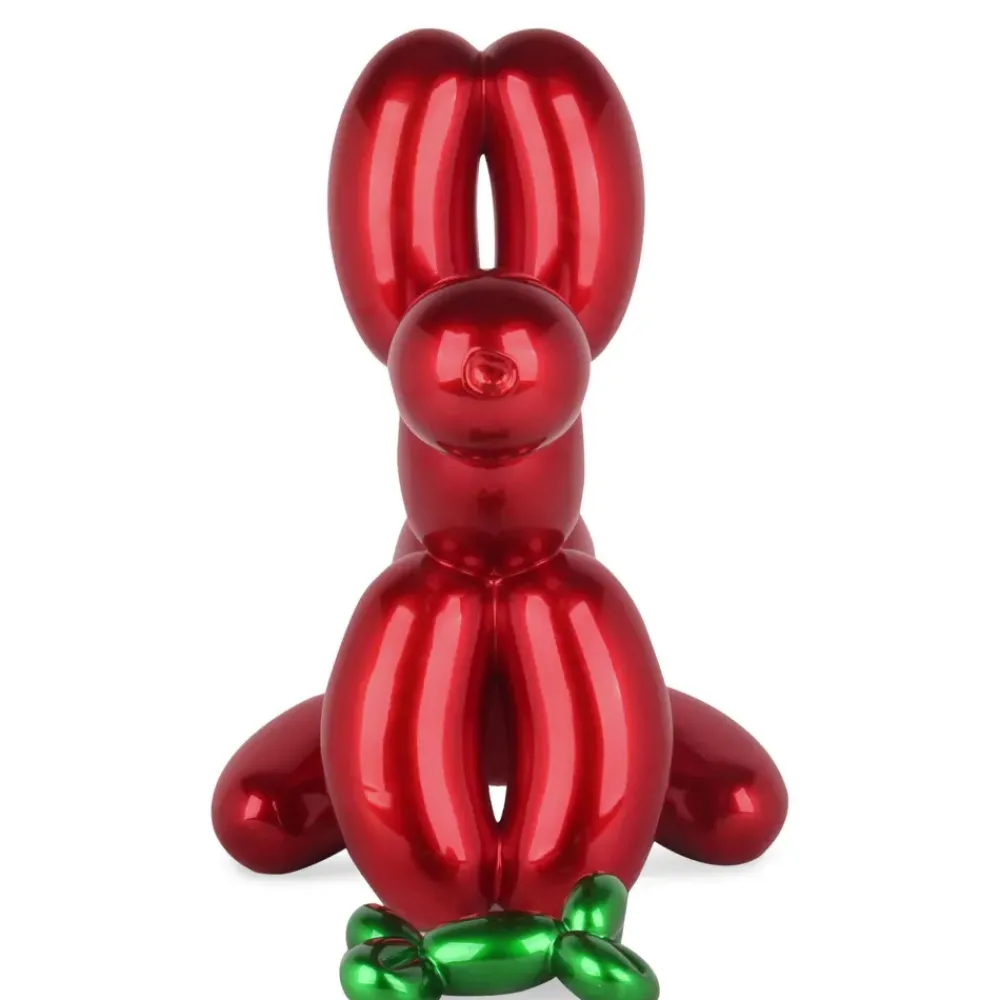 Table Top|Floor Standing^Statues & Sculptures Balloon Dog & Bone 46cm Red Resin Indoor Sculpture