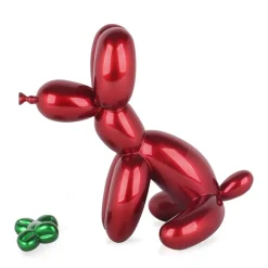 Table Top|Floor Standing^Statues & Sculptures Balloon Dog & Bone 28cm Red Resin Indoor Sculpture