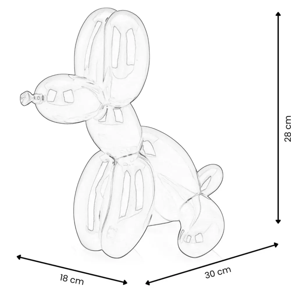 Table Top|Floor Standing^Statues & Sculptures Balloon Dog & Bone 28cm Silver Resin Indoor Sculpture