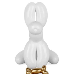 Table Top|Floor Standing^Statues & Sculptures Balloon Dog & Bone 46cm White Resin Indoor Sculpture