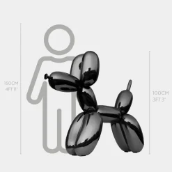 Floor Standing|Balloon Dogs^Statues & Sculptures Balloon Dog 100cm Black Fibreglass Indoor Sculpture