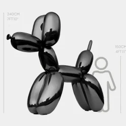 Giant|Floor Standing^Statues & Sculptures Balloon Dog 240cm Black Fibreglass Indoor Sculpture