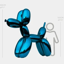 Giant|Floor Standing^Statues & Sculptures Balloon Dog 200cm Blue Fibreglass Indoor Sculpture