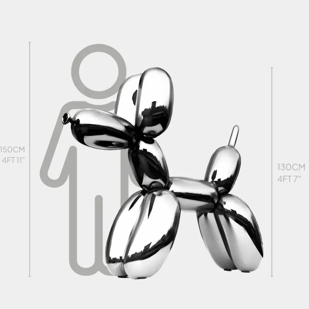 Floor Standing|Balloon Dogs^Statues & Sculptures Balloon Dog 130cm Chrome Fibreglass Indoor Sculpture