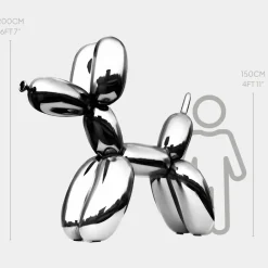 Giant|Floor Standing^Statues & Sculptures Balloon Dog 200cm Chrome Metal Garden Sculpture