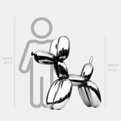 Floor Standing|Balloon Dogs^Statues & Sculptures Balloon Dog 100cm Chrome Metal Garden Sculpture