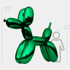 Giant|Floor Standing^Statues & Sculptures Balloon Dog 240cm Green Fibreglass Indoor Sculpture