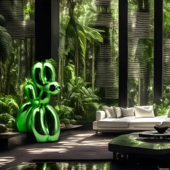 Floor Standing|Balloon Dogs^Statues & Sculptures Balloon Dog 130cm Green Fibreglass Indoor Sculpture