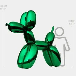 Giant|Floor Standing^Statues & Sculptures Balloon Dog 200cm Green Metal Garden Sculpture