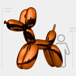 Giant|Floor Standing^Statues & Sculptures Balloon Dog 240cm Orange Fibreglass Indoor Sculpture