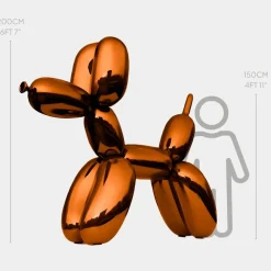 Giant|Floor Standing^Statues & Sculptures Balloon Dog 200cm Orange Metal Garden Sculpture