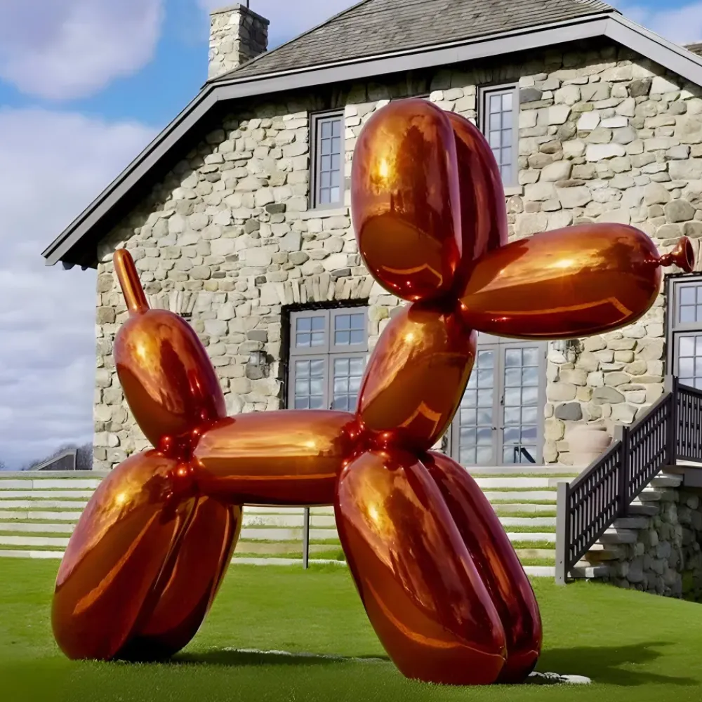 Floor Standing|Balloon Dogs^Statues & Sculptures Balloon Dog 130cm Orange Metal Garden Sculpture