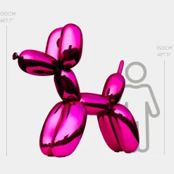 Giant|Floor Standing^Statues & Sculptures Balloon Dog 200cm Pink Metal Garden Sculpture