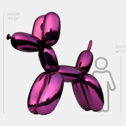 Giant|Floor Standing^Statues & Sculptures Balloon Dog 240cm Purple Fibreglass Indoor Sculpture