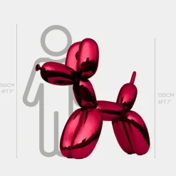Floor Standing|Balloon Dogs^Statues & Sculptures Balloon Dog 130cm Red Fibreglass Indoor Sculpture