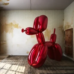 Floor Standing|Giant^Statues & Sculptures Balloon Dog 200cm Red Metal Garden Sculpture
