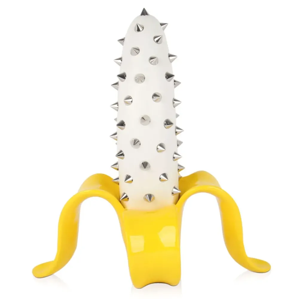 Table Top|Contemporary^Statues & Sculptures Banana Burst 35cm Yellow Stud Resin Indoor Sculpture