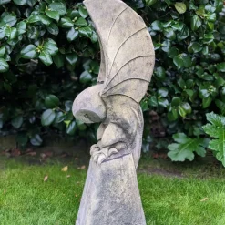 Owls|Modern^Statues & Sculptures Barn Owl on Pedestal Stone Garden Statue