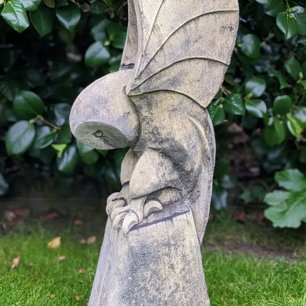Owls|Modern^Statues & Sculptures Barn Owl on Pedestal Stone Garden Statue