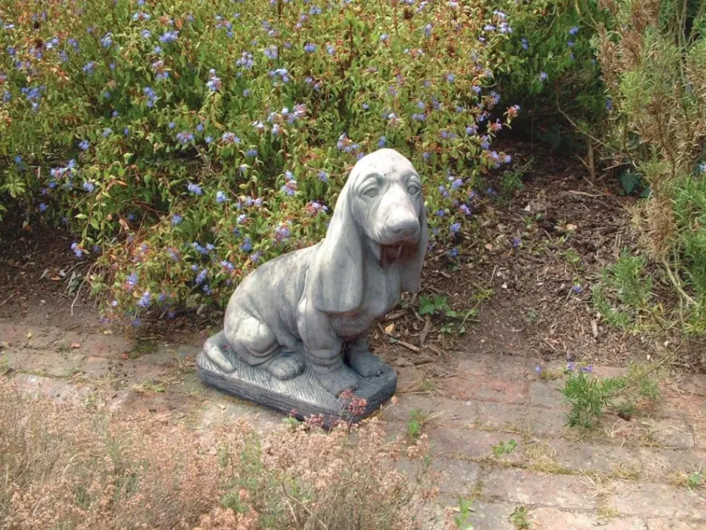 Dogs^Statues & Sculptures Basset Hound Stone Garden Ornament