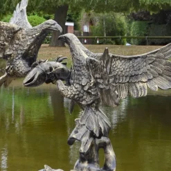 Eagles^Statues & Sculptures Battle of Eagles Bronze Metal Garden Statue
