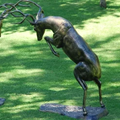 Stags & Deers^Statues & Sculptures Battling Stags Life-Size 140cm Bronze Metal Garden Statues