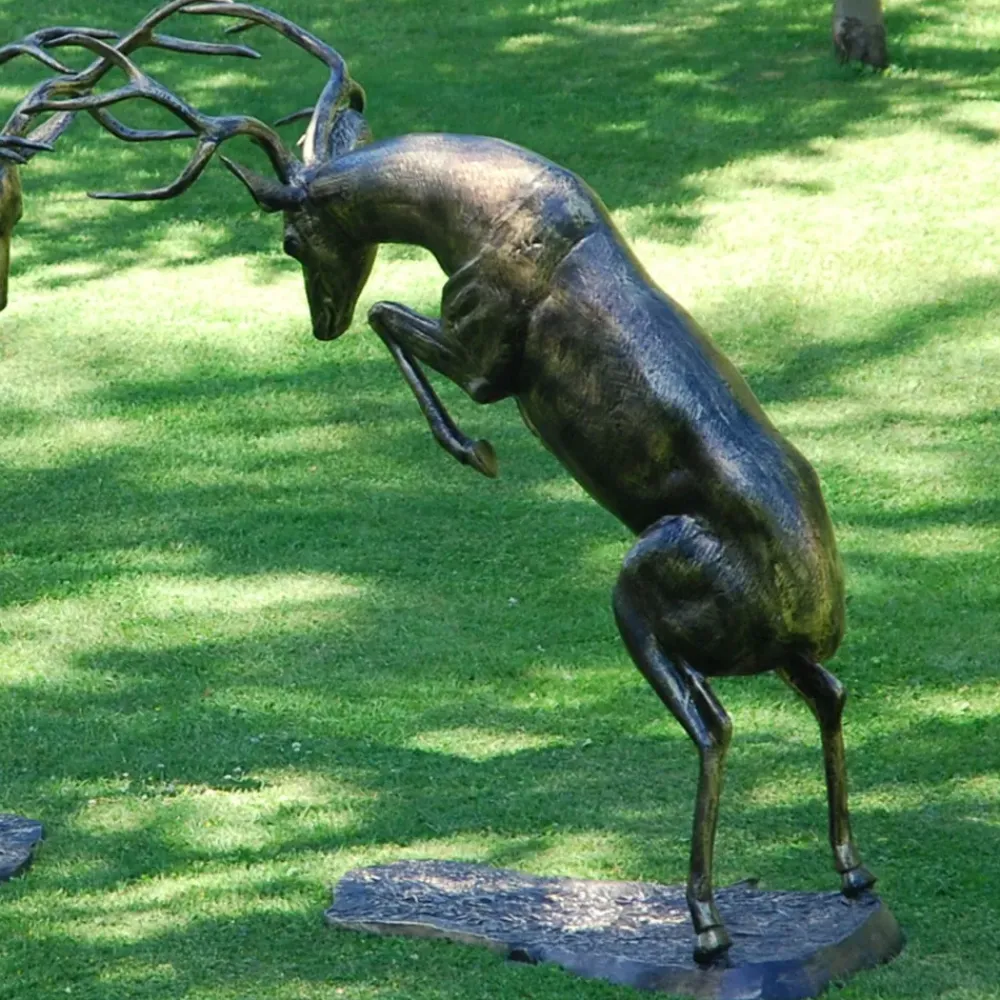 Stags & Deers^Statues & Sculptures Battling Stags Life-Size 140cm Bronze Metal Garden Statues