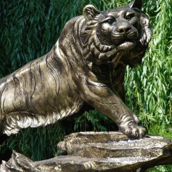 Wildlife^Statues & Sculptures Bengal Tiger Life-Size Bronze Metal Garden Statue