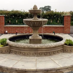 Water Features^Statues & Sculptures Blenheim Double Tier 2m Stone Water Fountain Feature