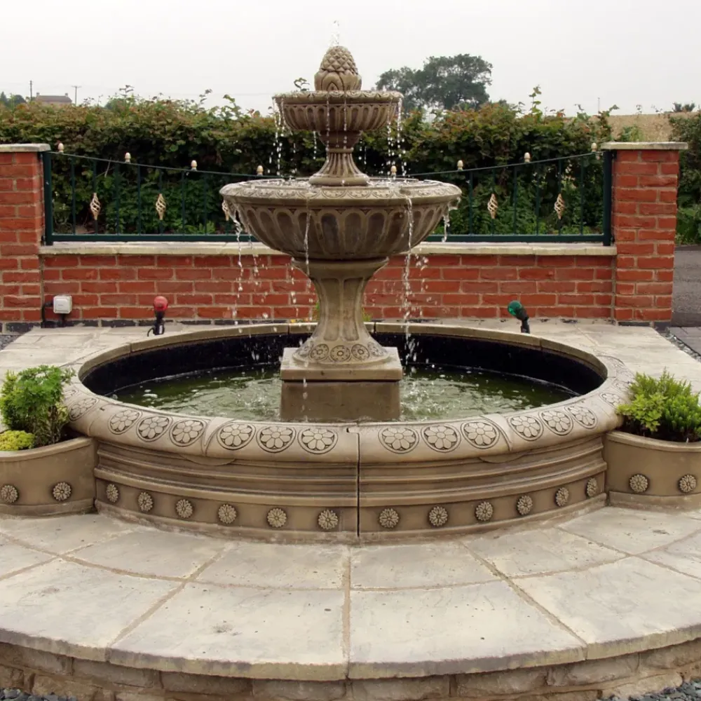 Water Features^Statues & Sculptures Blenheim Double Tier 2m Stone Water Fountain Feature