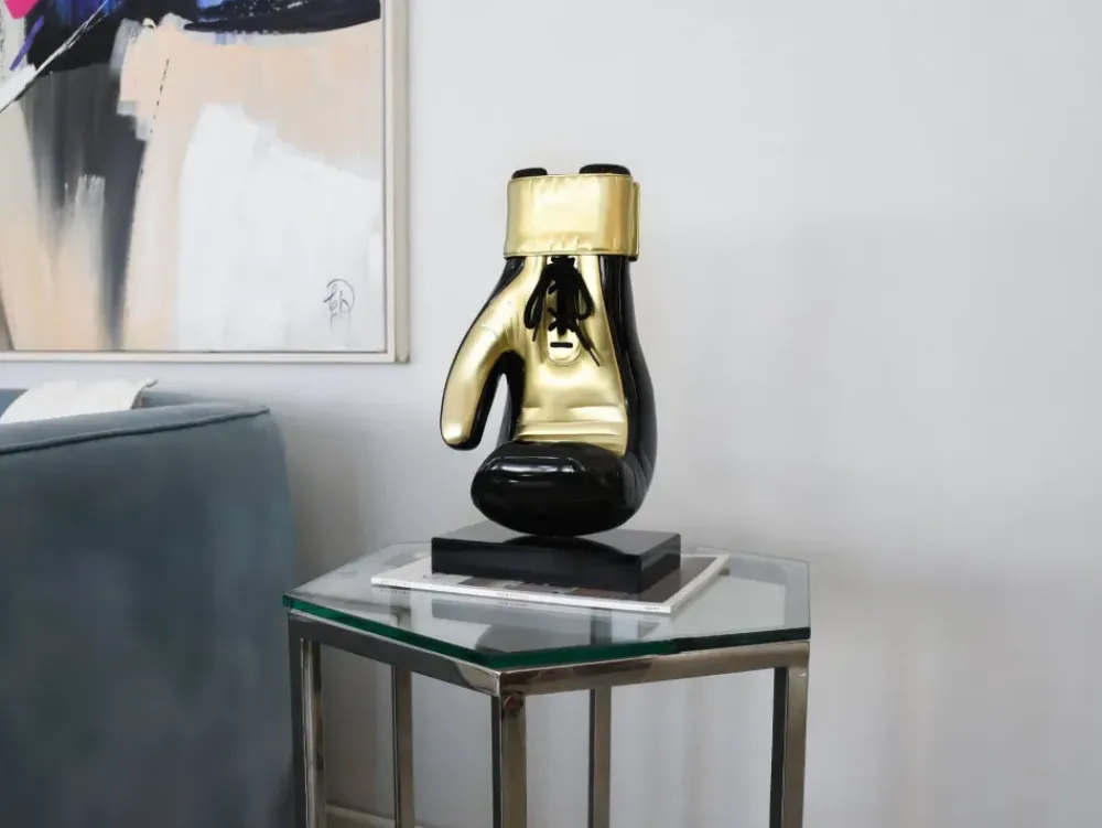 Table Top|Contemporary^Statues & Sculptures Boxing Hero 37cm Black Resin Indoor Sculpture