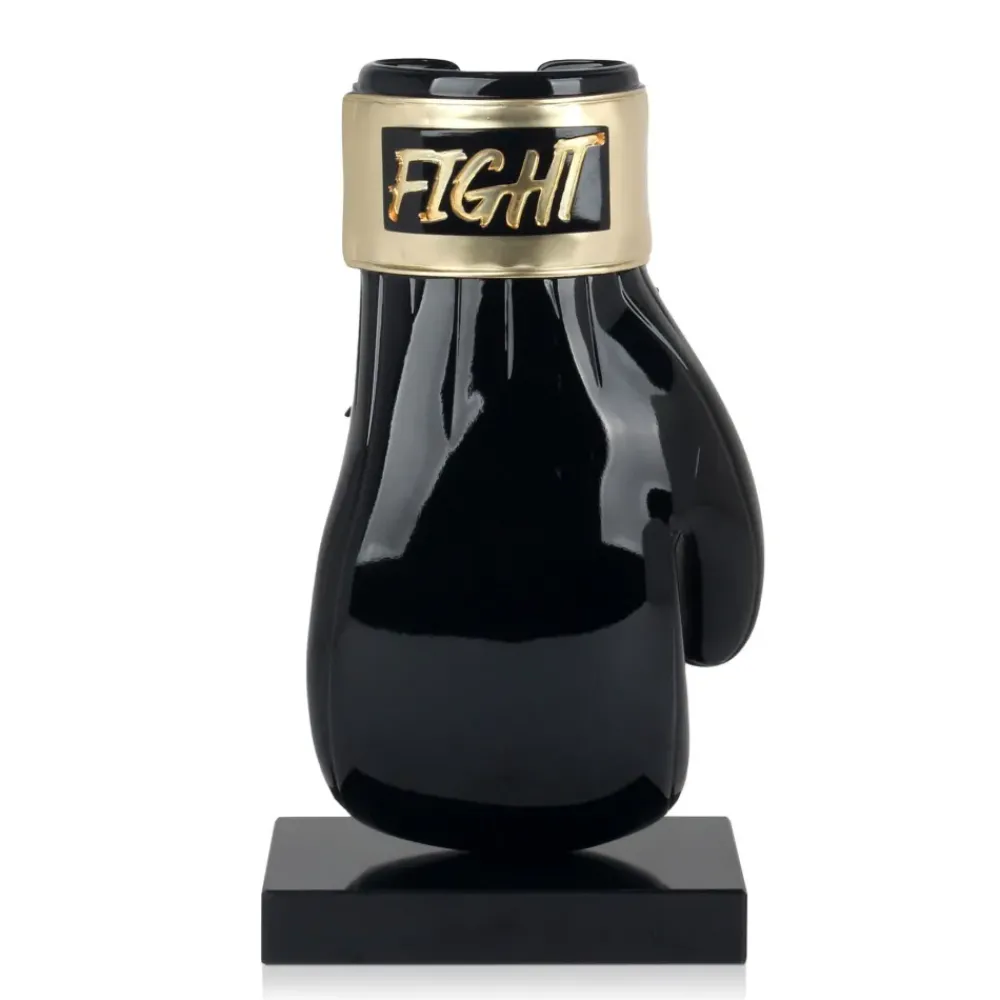 Table Top|Contemporary^Statues & Sculptures Boxing Hero 37cm Black Resin Indoor Sculpture