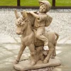 Children|Farm^Statues & Sculptures Boy & Donkey Stone Garden Statue